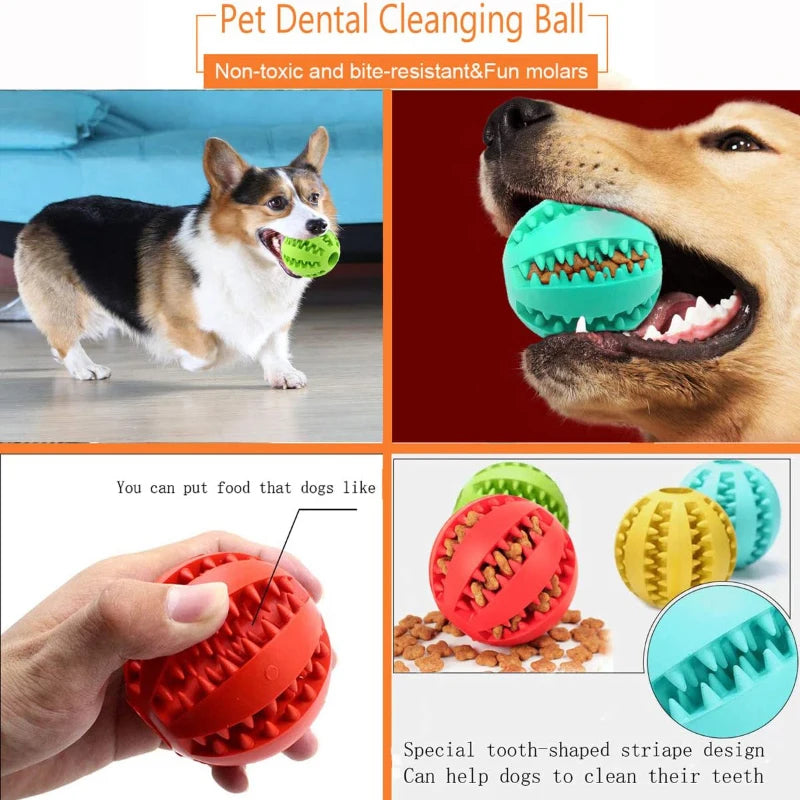 Interactive Dog Treat Ball Toy – Rubber Dental Chew