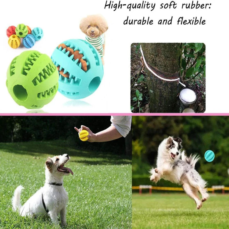 Interactive Dog Treat Ball Toy – Rubber Dental Chew