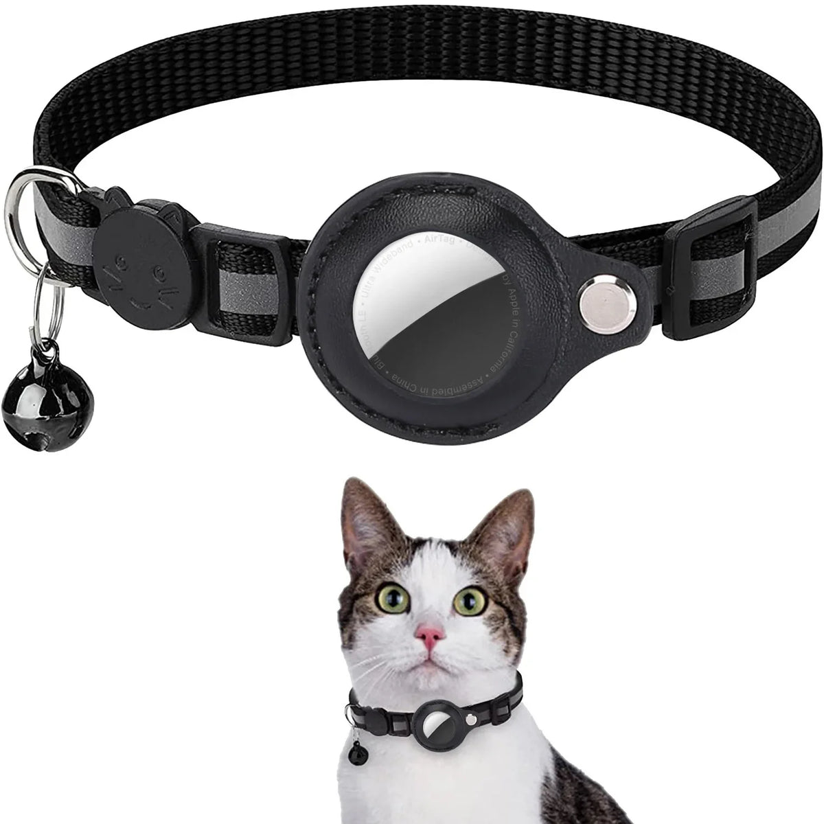 Cat AirTag Collar With Reflective Breakaway Buckle