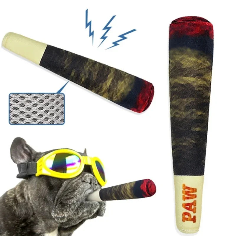 Cigar Plush Squeaky Dog Toy – Interactive Chew Fun