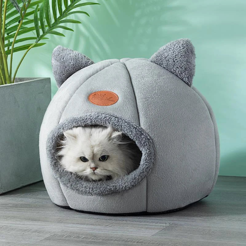 Cozy Cave Cat Bed House – Removable Cushion & Non-Slip Base
