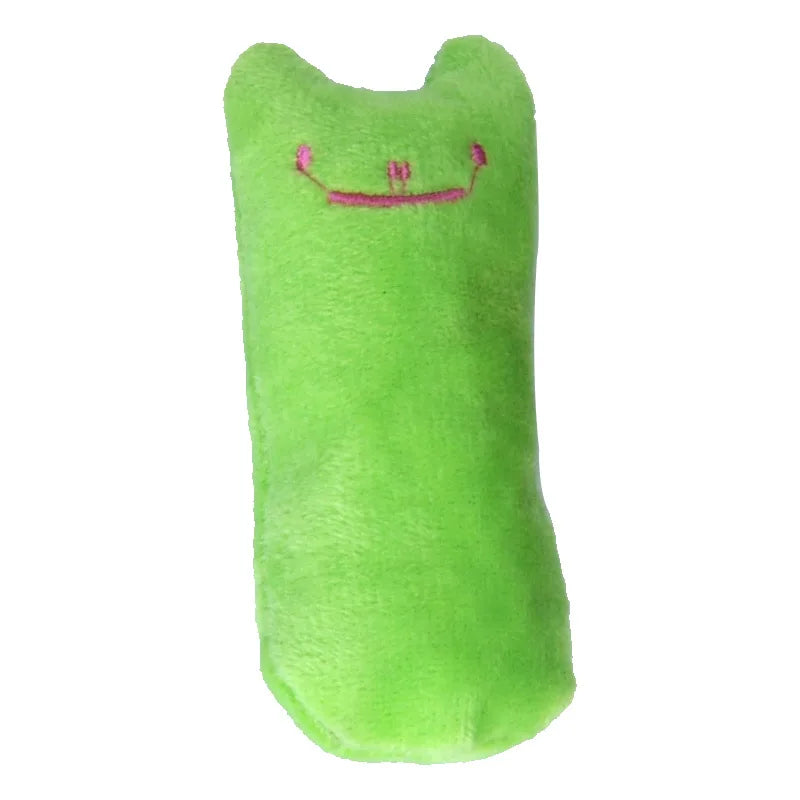 green Color Plush Catnip Chew Toy – Interactive Velvet Bite Toy For Cats
