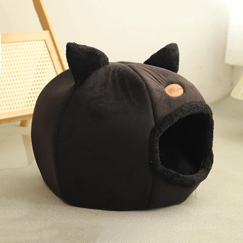 Cozy Cave Cat Bed House – Removable Cushion & Non-Slip Base