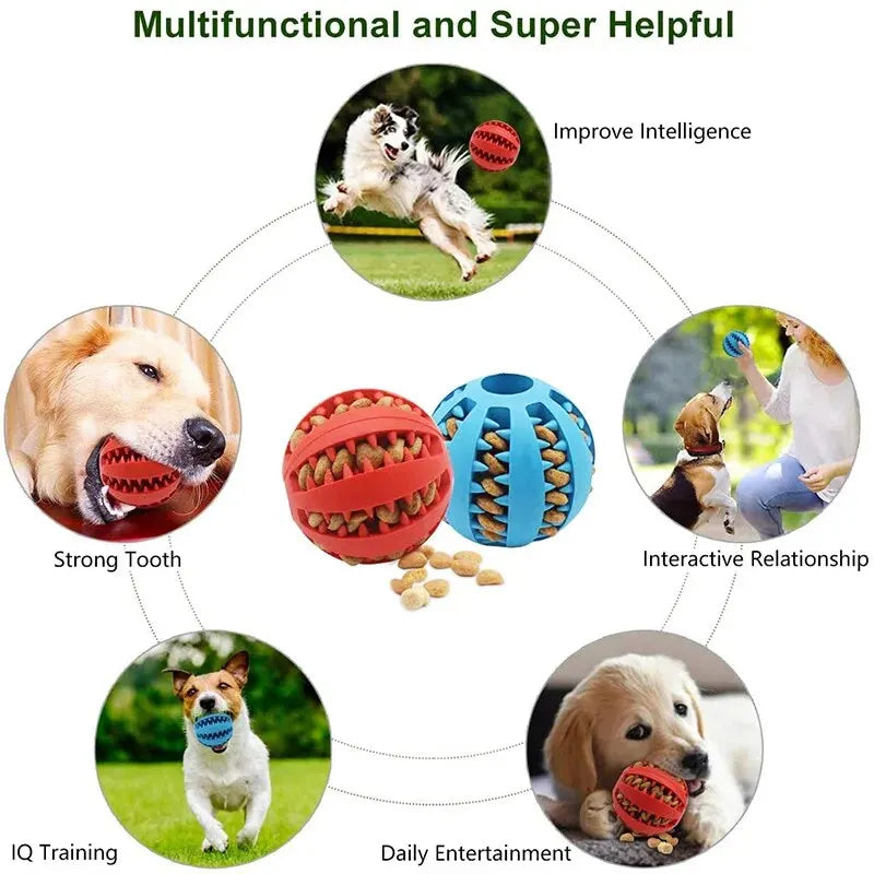 Rubber Dog Treat Ball – Chew Toy And Teeth Cleaning