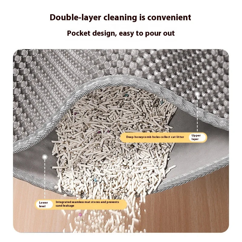 Double-Layer Cat Litter Mat – Waterproof, Non-Slip EVA