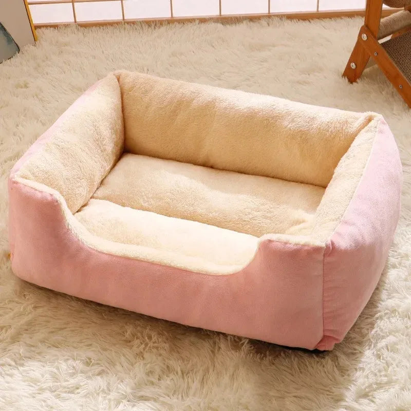 Pink Color Plush Breathable Cat Bed House for Cozy Sleeping