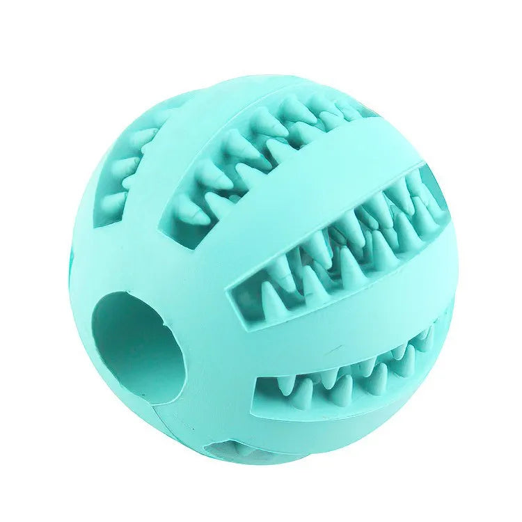 bule Color Rubber Dog Treat Ball – Chew Toy And Teeth Cleaning