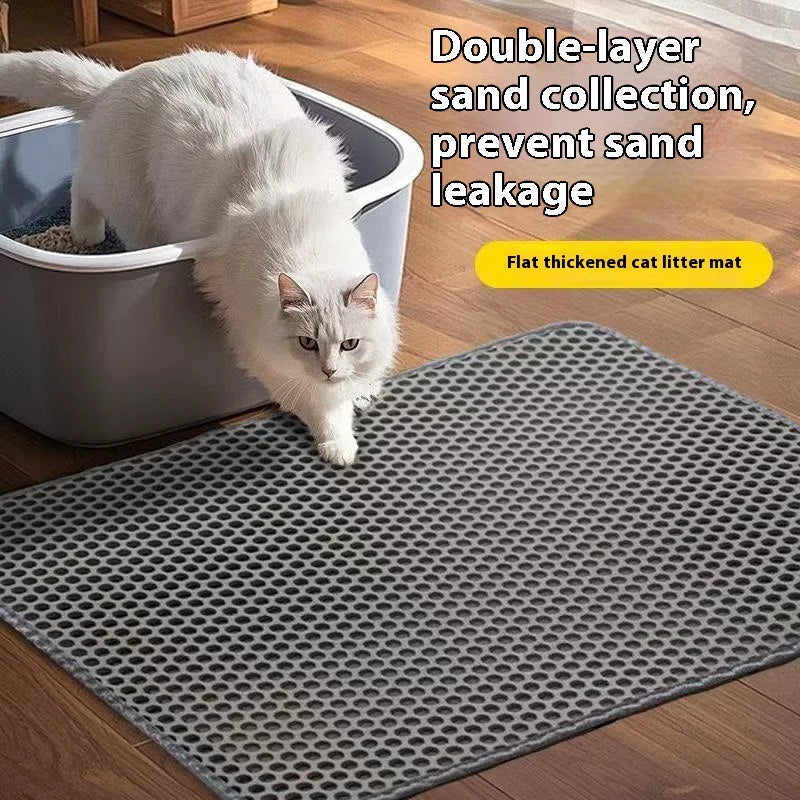Double-Layer Cat Litter Mat – Waterproof, Non-Slip EVA