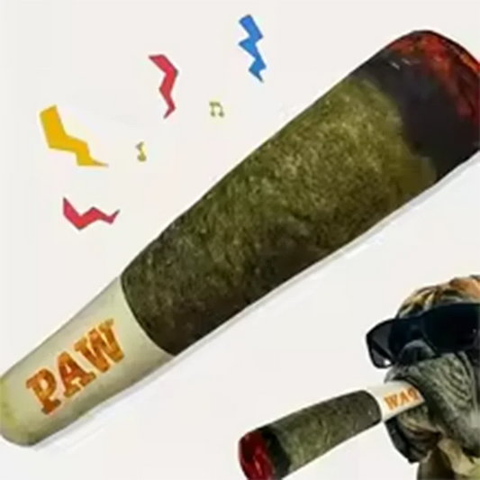 Cigar Plush Squeaky Dog Toy – Interactive Chew Fun