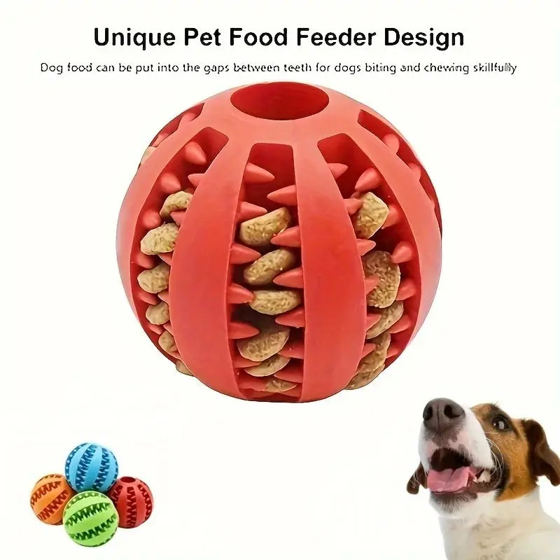 Rubber Dog Treat Ball – Chew Toy And Teeth Cleaning