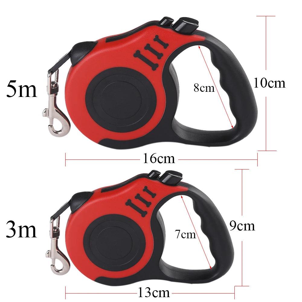 Retractable Dog Leash With Lock – 3 m / 5 m Nylon Lead