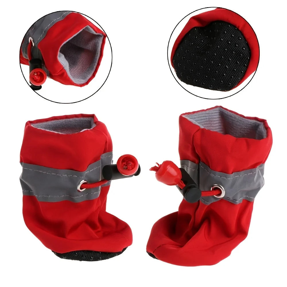 Waterproof Dog Boots For Small Dogs – 4-Piece Paw Protection