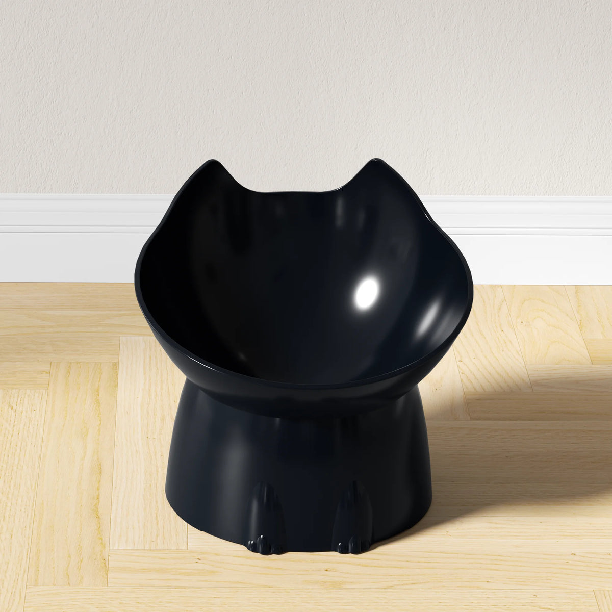 Elevated Tilted Cat Food Bowl – Anti-Tip Plastic Dish